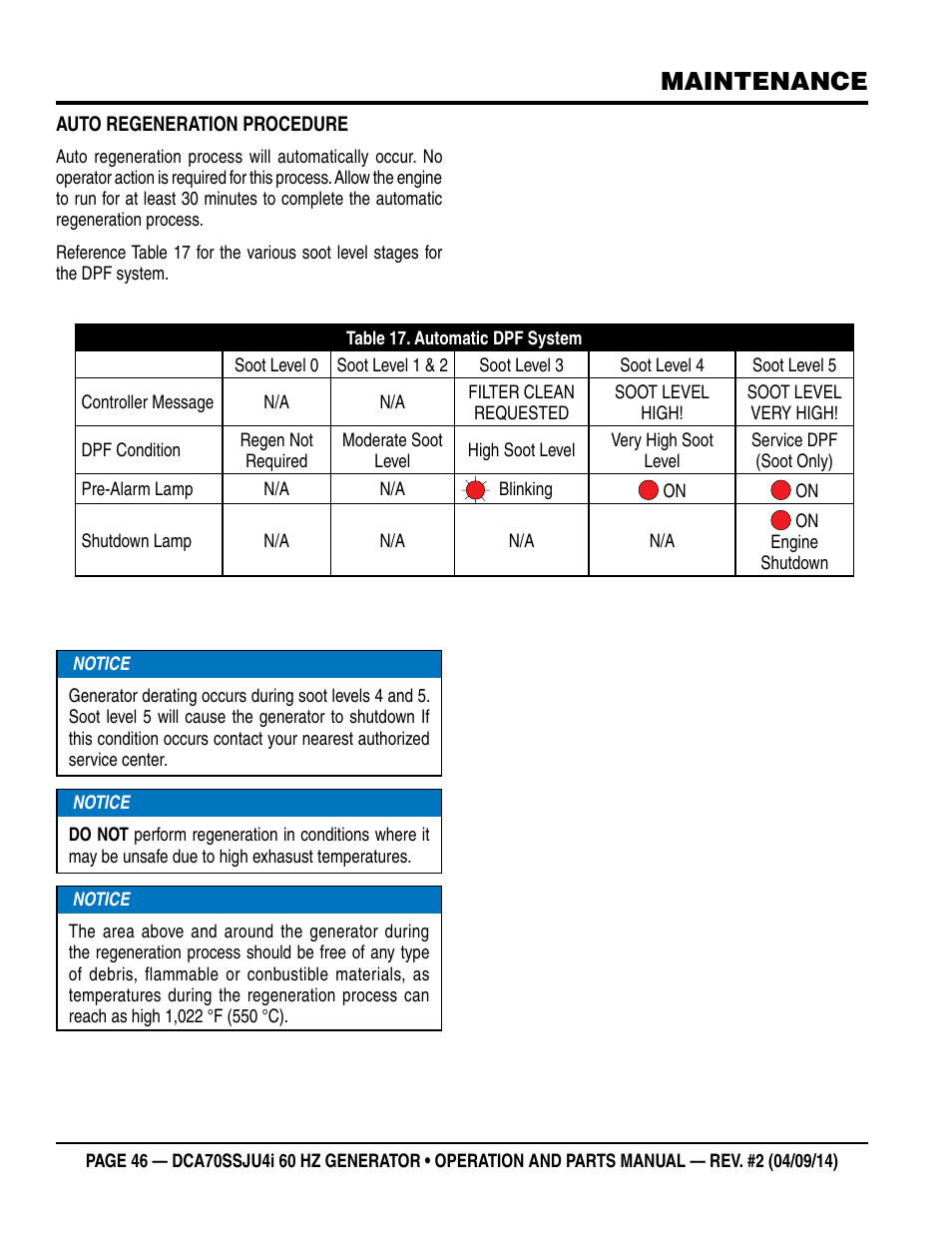 Maintenance | Multiquip DCA70SSJU4i User Manual | Page 46 / 120