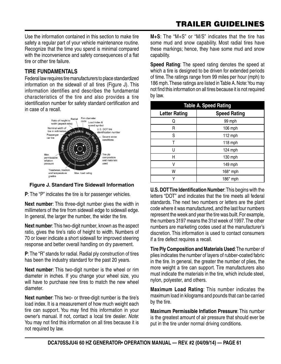 Trailer guidelines | Multiquip DCA70SSJU4i User Manual | Page 61 / 120