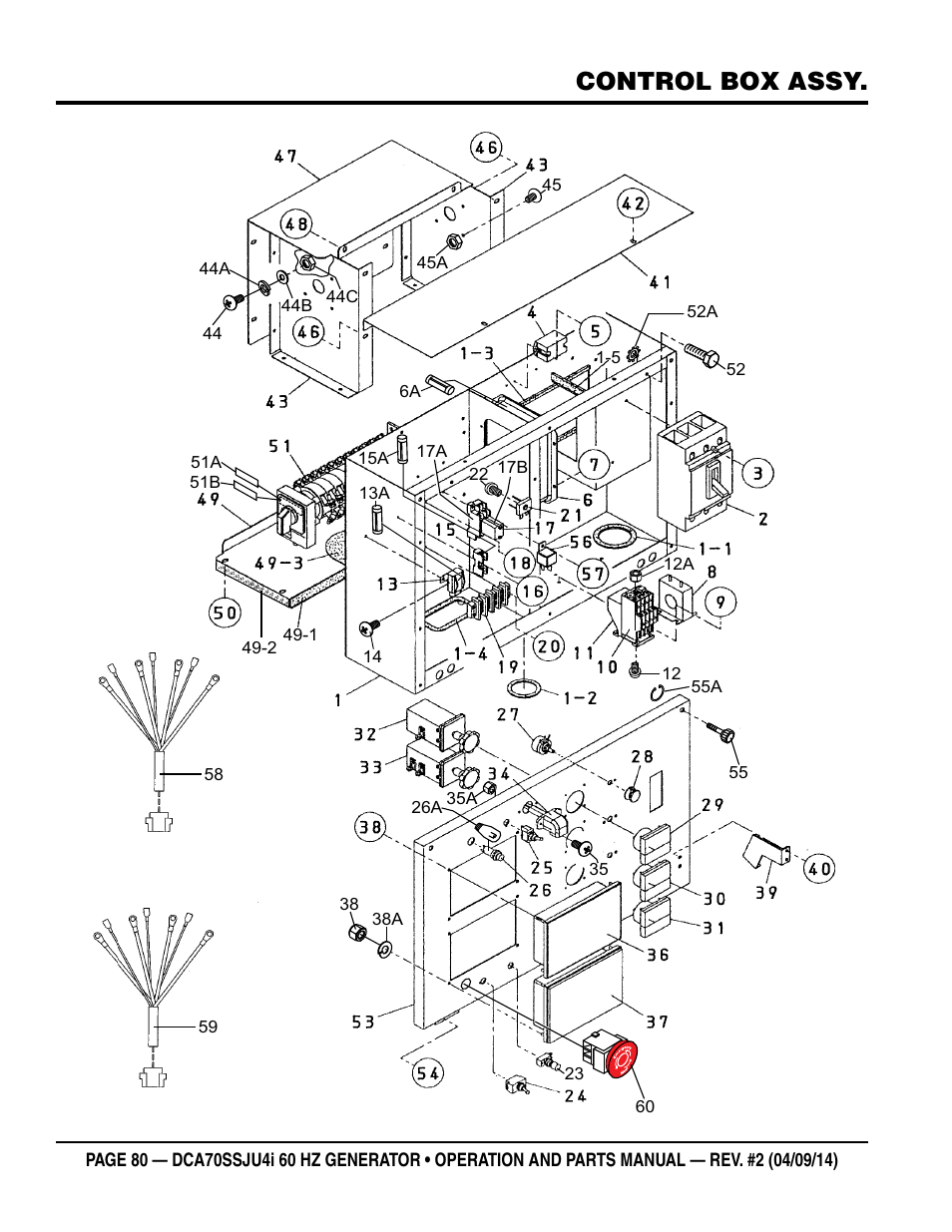 Control box assy | Multiquip DCA70SSJU4i User Manual | Page 80 / 120