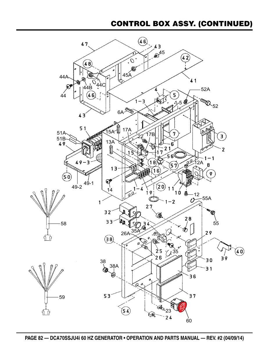 Control box assy. (continued) | Multiquip DCA70SSJU4i User Manual | Page 82 / 120