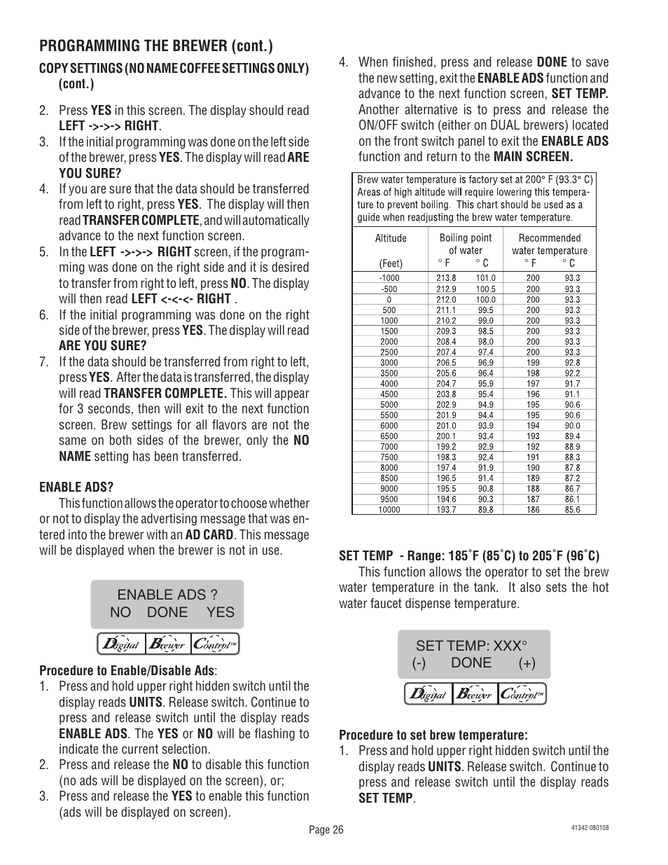 Bunn DUAL068000 User Manual | Page 26 / 36