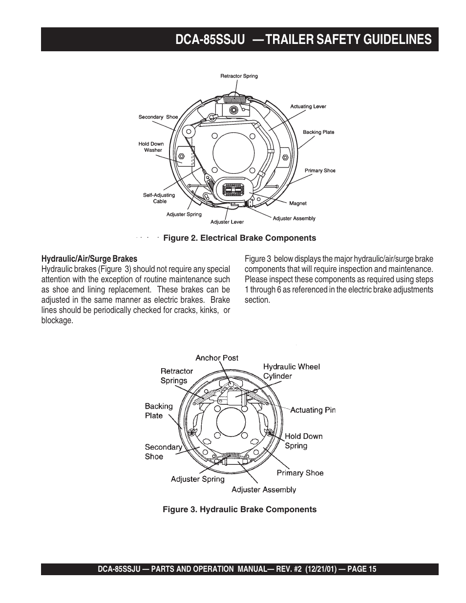 Dca-85ssju — trailer safety guidelines | Multiquip DCA85SSJU User Manual | Page 15 / 92