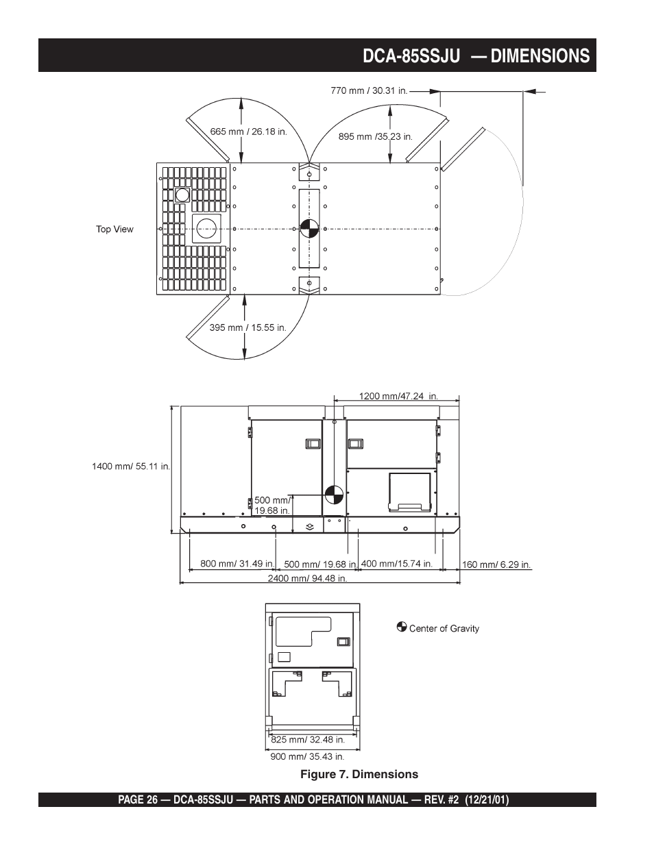 Dca-85ssju — dimensions | Multiquip DCA85SSJU User Manual | Page 26 / 92
