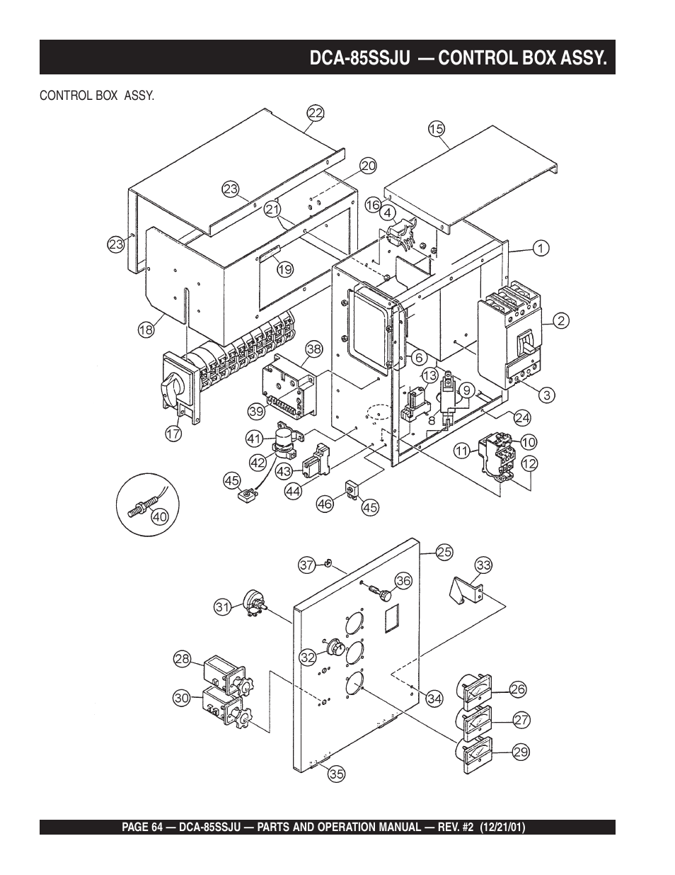 Dca-85ssju — control box assy | Multiquip DCA85SSJU User Manual | Page 64 / 92