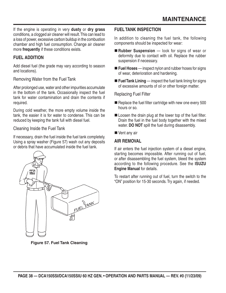 Maintenance | Multiquip DCA150SSiU User Manual | Page 38 / 96