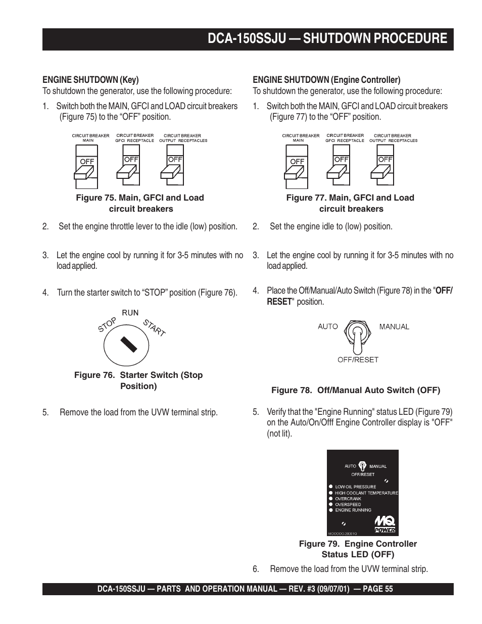 Dca-150ssju — shutdown procedure | Multiquip DCA150SSJU2 User Manual | Page 55 / 100