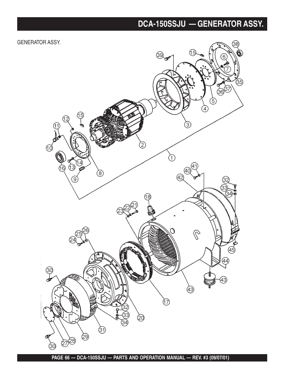 Dca-150ssju — generator assy | Multiquip DCA150SSJU2 User Manual | Page 66 / 100