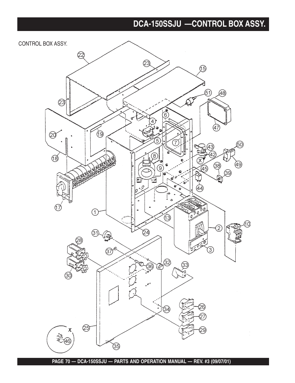 Dca-150ssju —control box assy | Multiquip DCA150SSJU2 User Manual | Page 70 / 100