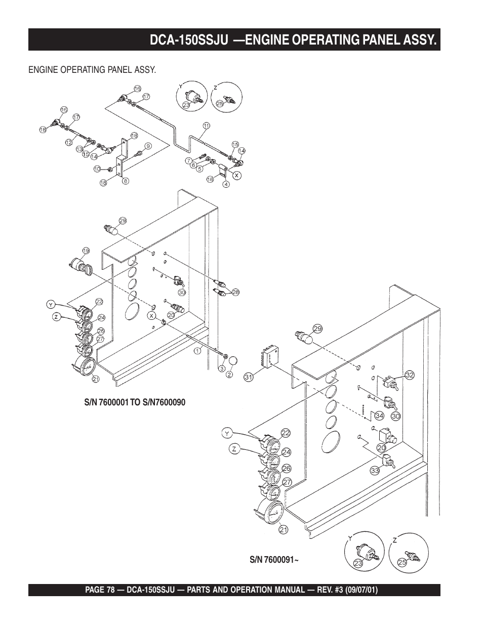 Dca-150ssju —engine operating panel assy | Multiquip DCA150SSJU2 User Manual | Page 78 / 100