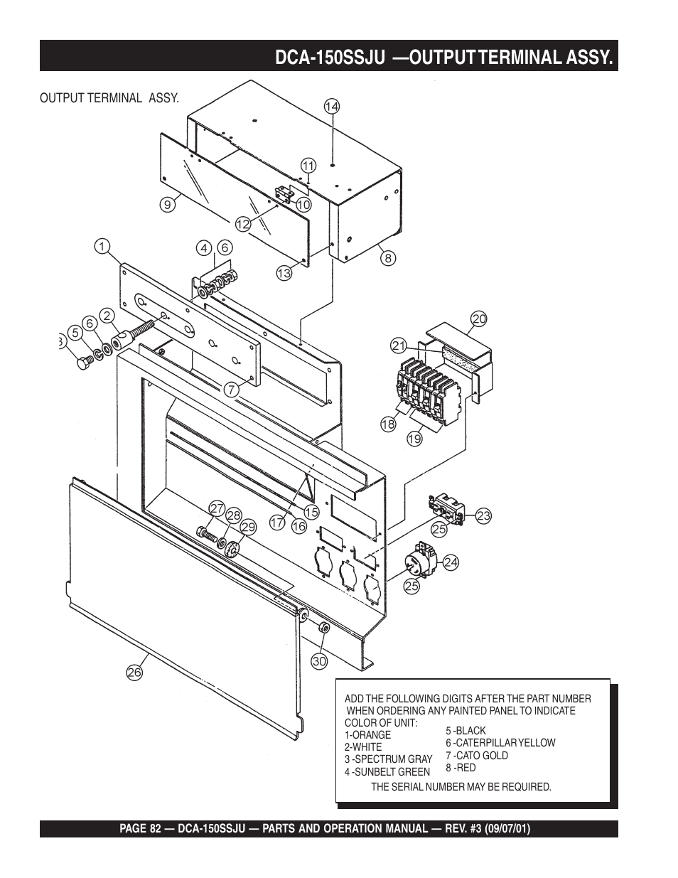 Dca-150ssju —output terminal assy | Multiquip DCA150SSJU2 User Manual | Page 82 / 100