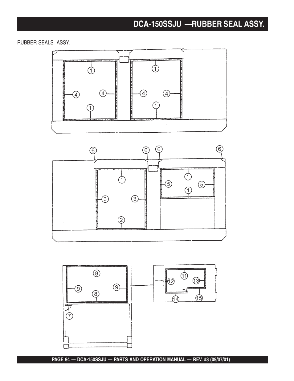 Dca-150ssju —rubber seal assy | Multiquip DCA150SSJU2 User Manual | Page 94 / 100