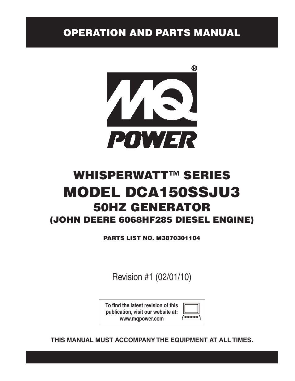Multiquip DCA150SSJU3 User Manual | 102 pages