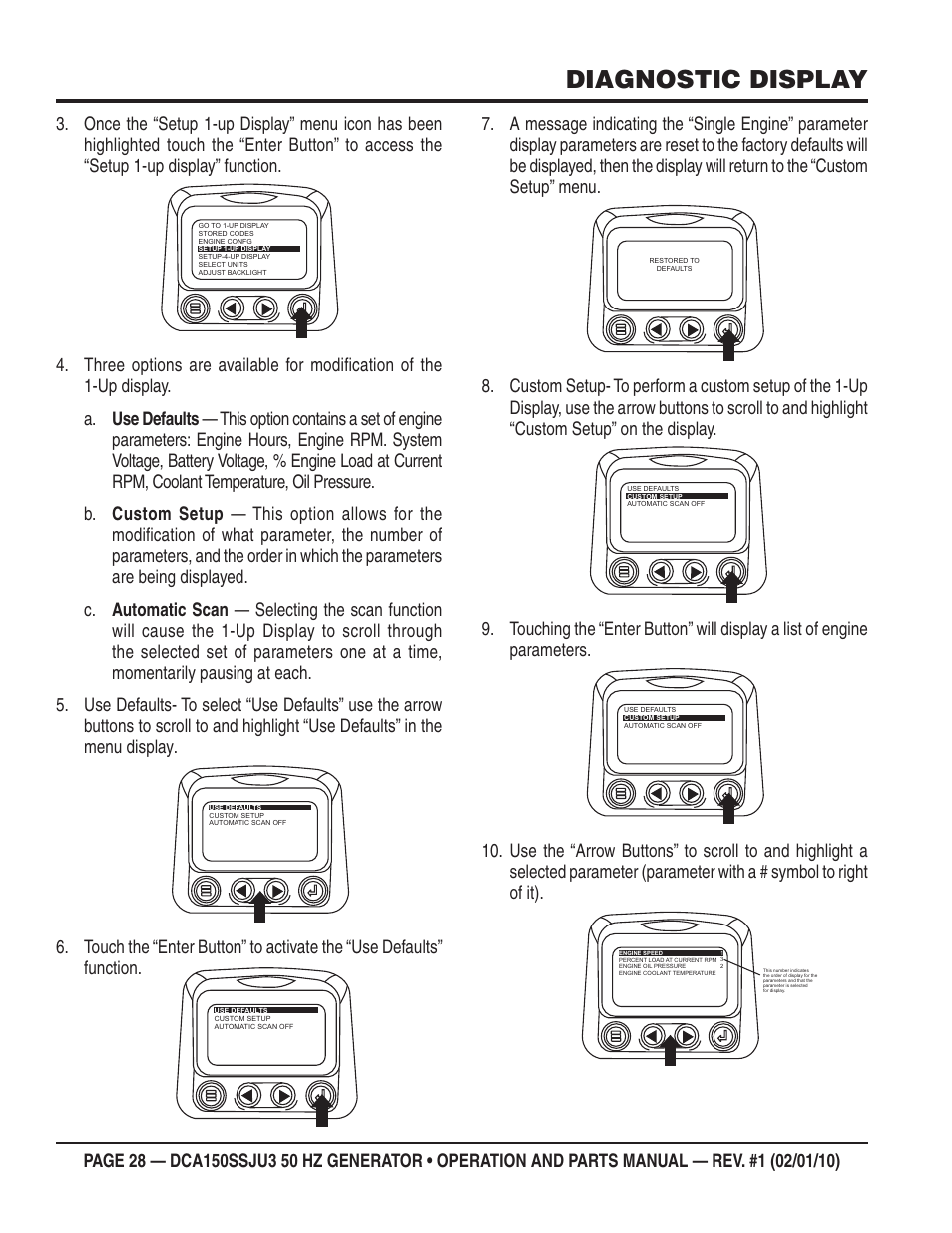 Diagnostic display | Multiquip DCA150SSJU3 User Manual | Page 28 / 102