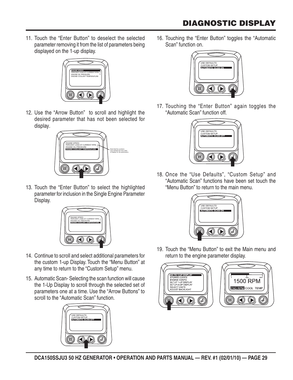 Diagnostic display | Multiquip DCA150SSJU3 User Manual | Page 29 / 102