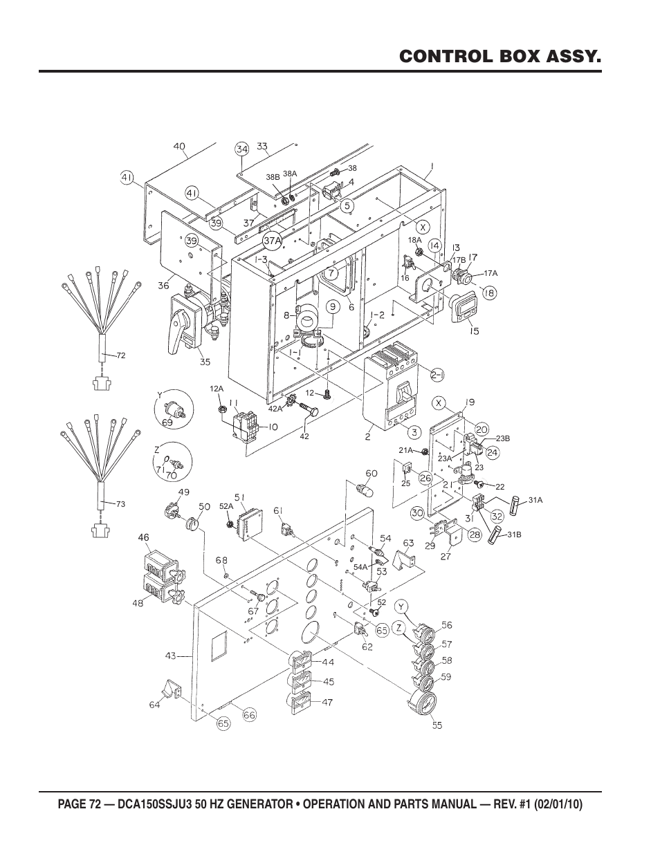 Control box assy | Multiquip DCA150SSJU3 User Manual | Page 72 / 102