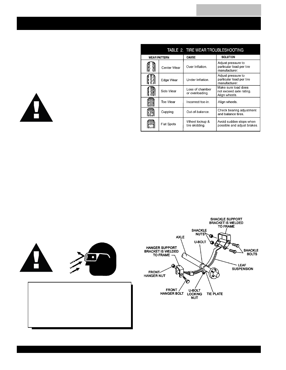 Trailer tires & suspension -17, Caution, Dca-150sskii — trailer tires & suspension | Multiquip DCA150SSK2 User Manual | Page 16 / 92