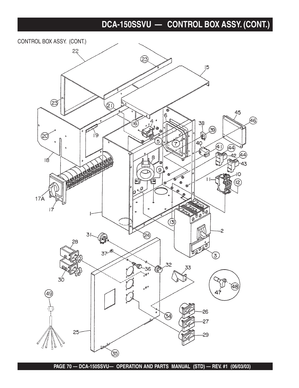 Dca-150ssvu — control box assy. (cont.) | Multiquip DCA150SSVU User Manual | Page 70 / 94