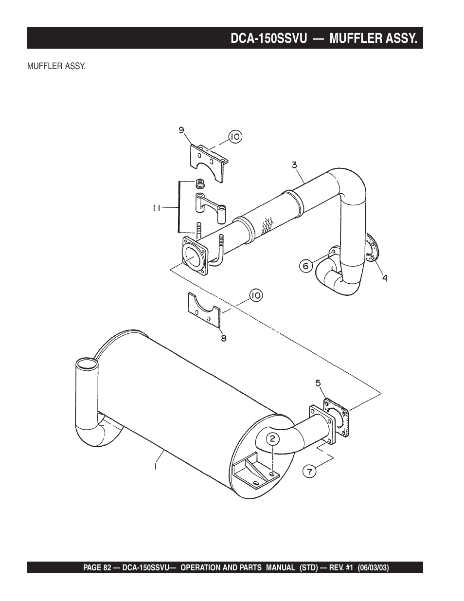 Dca-150ssvu — muffler assy | Multiquip DCA150SSVU User Manual | Page 82 / 94