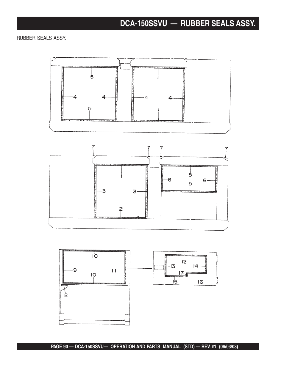 Dca-150ssvu — rubber seals assy | Multiquip DCA150SSVU User Manual | Page 90 / 94
