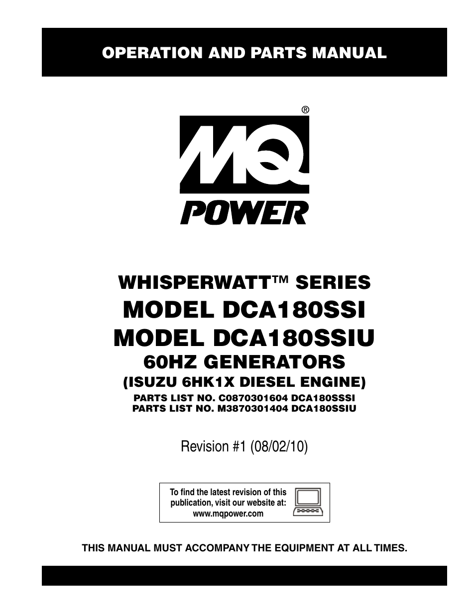 Multiquip DCA180SSIU User Manual | 106 pages