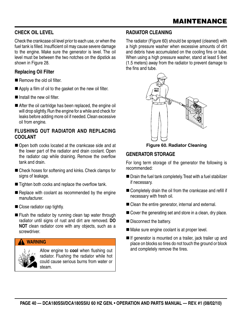 Maintenance | Multiquip DCA180SSIU User Manual | Page 40 / 106