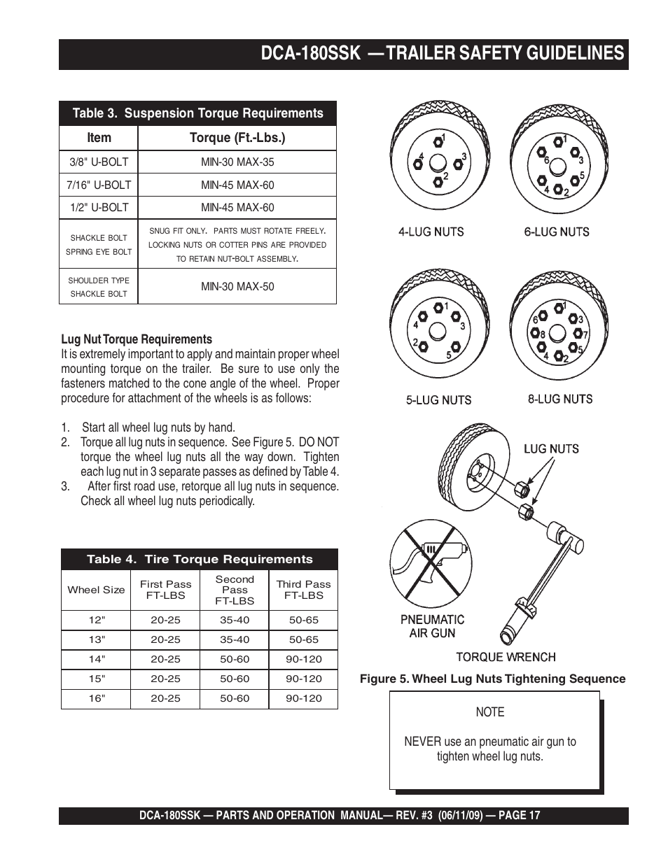 Dca-180ssk — trailer safety guidelines | Multiquip DCA180SSK User Manual | Page 17 / 98