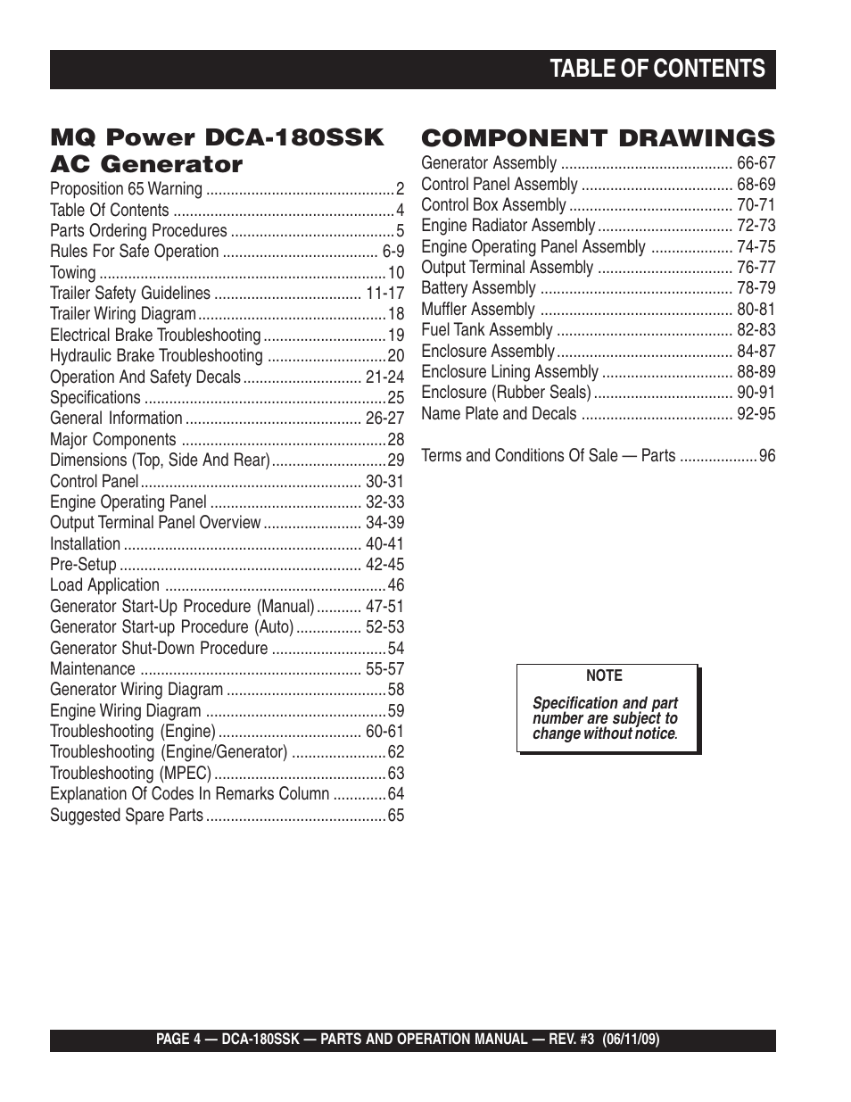 Multiquip DCA180SSK User Manual | Page 4 / 98