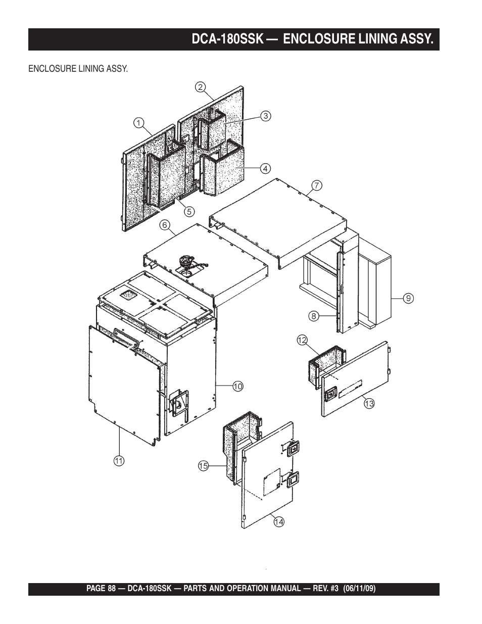 Dca-180ssk — enclosure lining assy | Multiquip DCA180SSK User Manual | Page 88 / 98