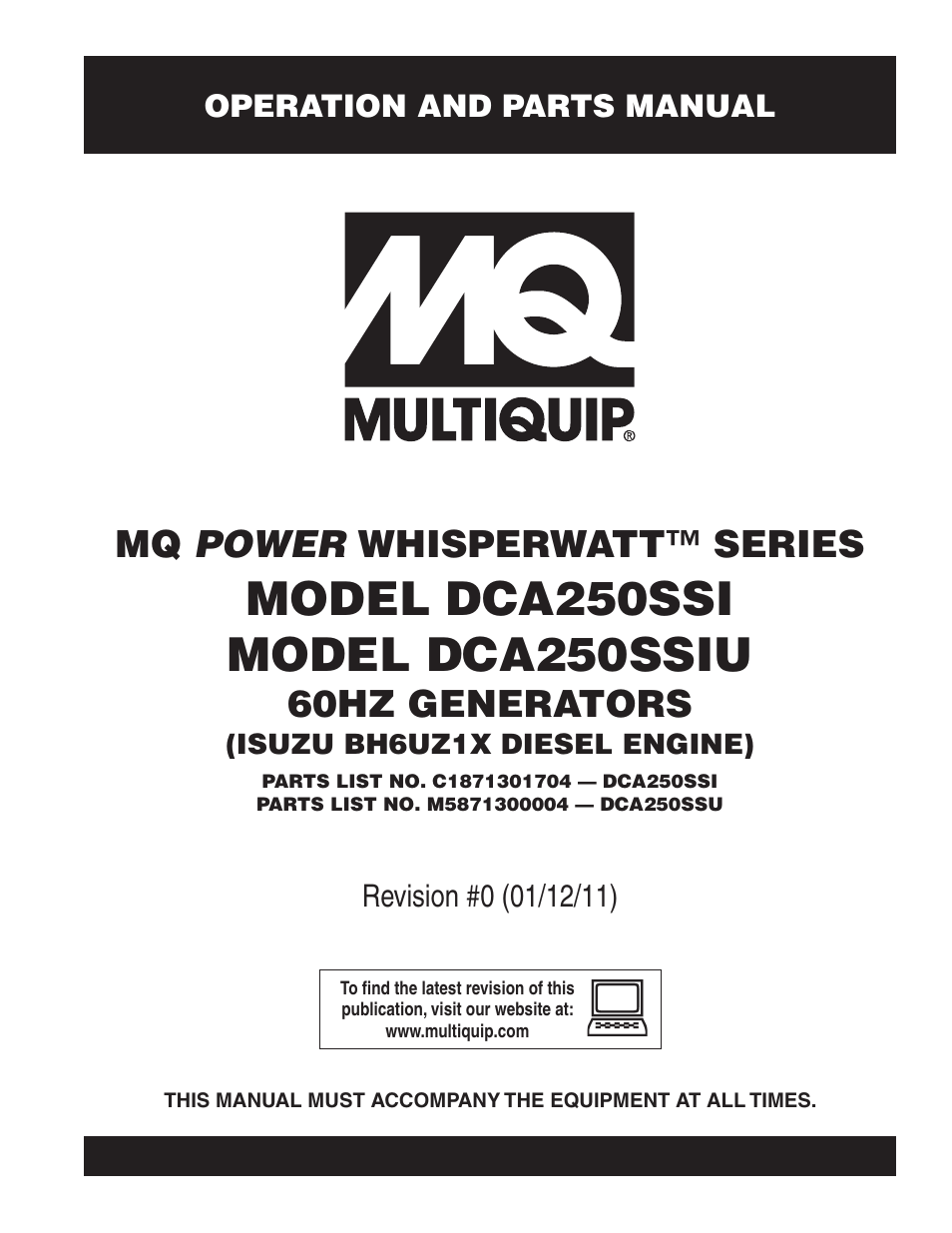Multiquip DCA250SSI_250SSIU User Manual | 104 pages
