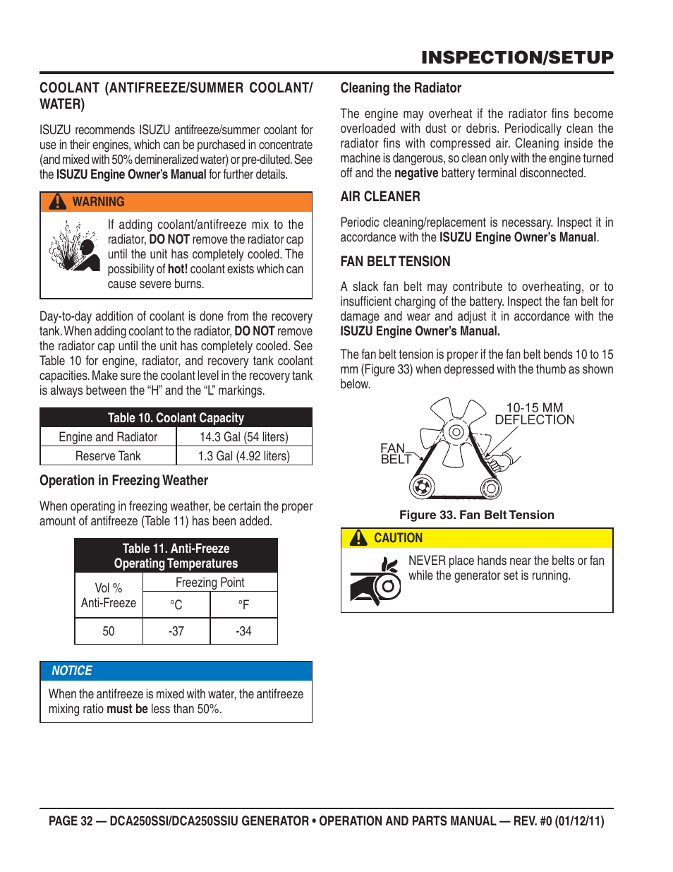 Inspection/setup | Multiquip DCA250SSI_250SSIU User Manual | Page 32 / 104