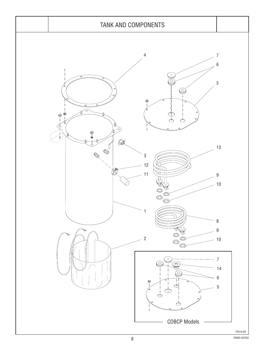 Bunn, Cez, cdbc & cdbcp, Tank and components | Bunn CEZ User Manual | Page 8 / 27
