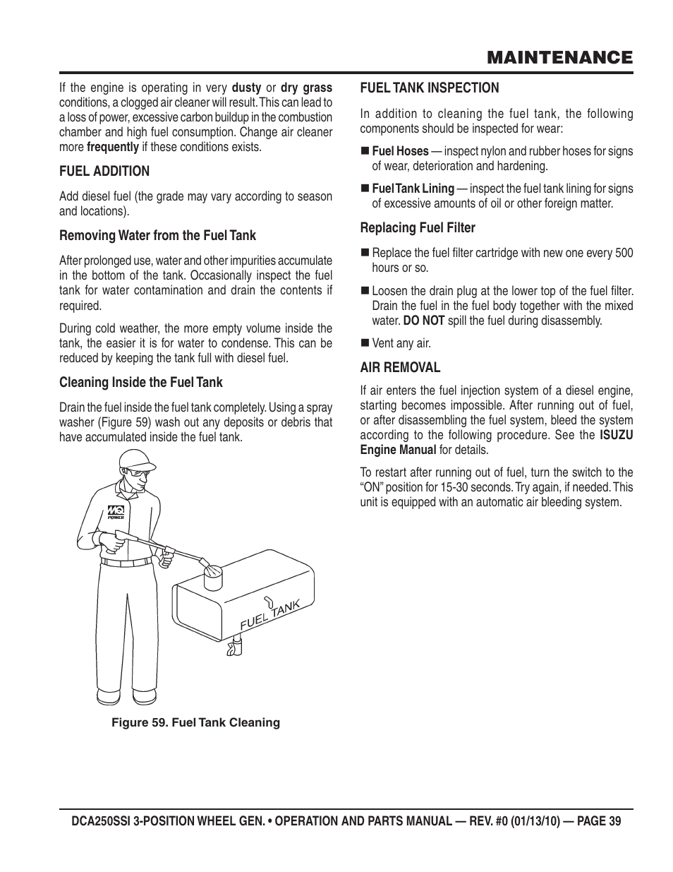 Maintenance | Multiquip DCA250SSI User Manual | Page 39 / 96