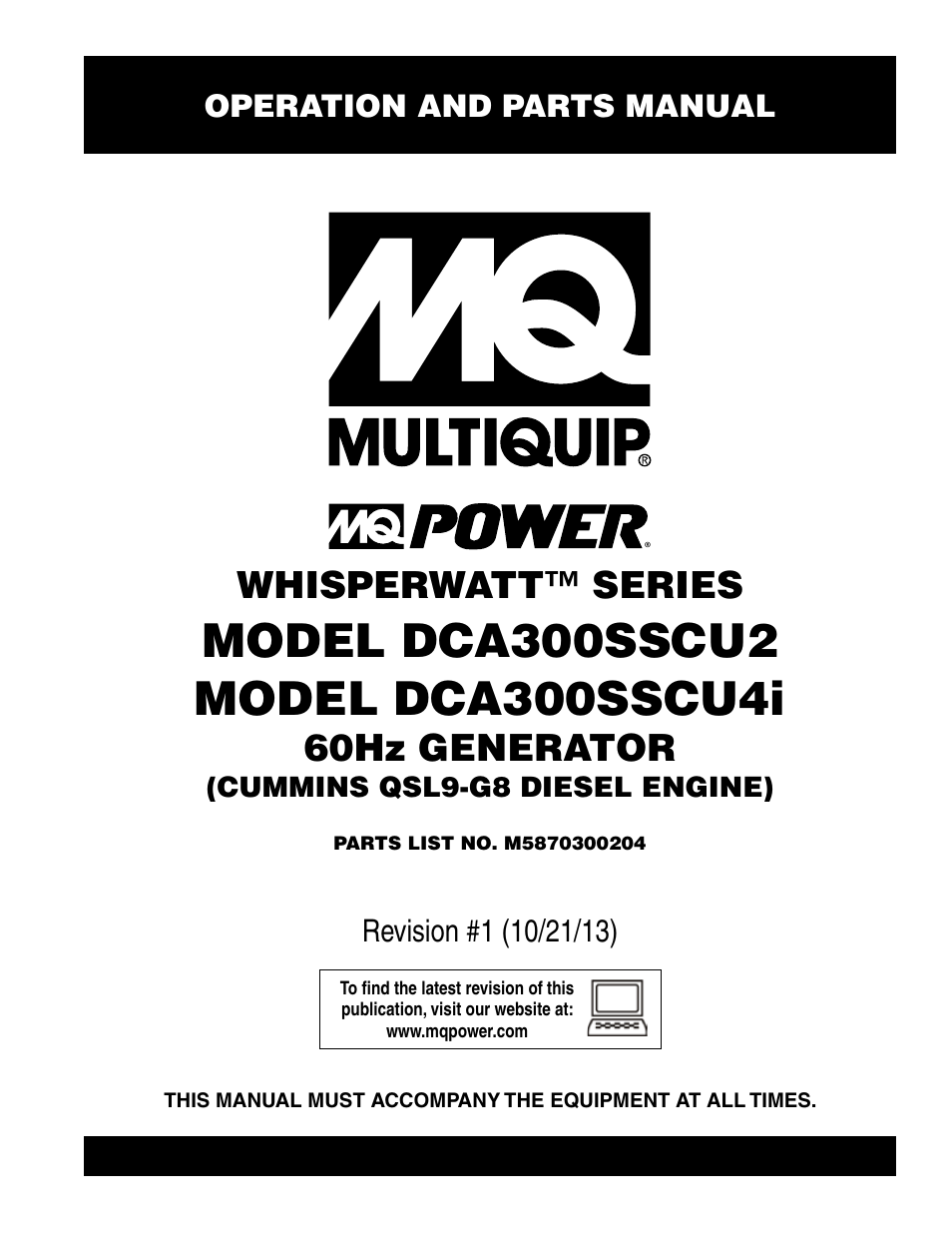Multiquip DCA300SSCU2_SSCU4i User Manual | 102 pages