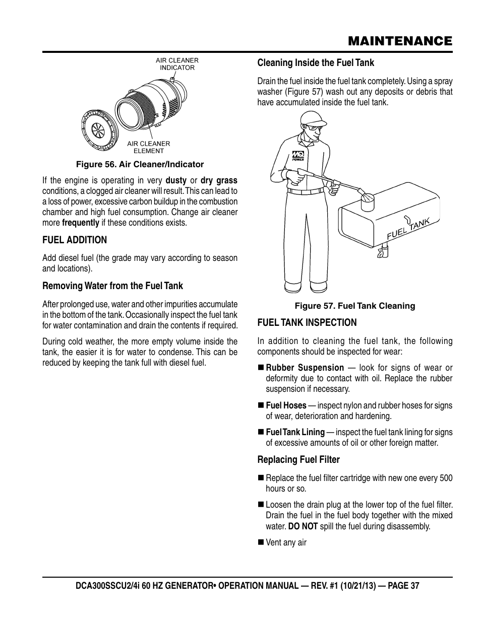 Maintenance | Multiquip DCA300SSCU2_SSCU4i User Manual | Page 37 / 102
