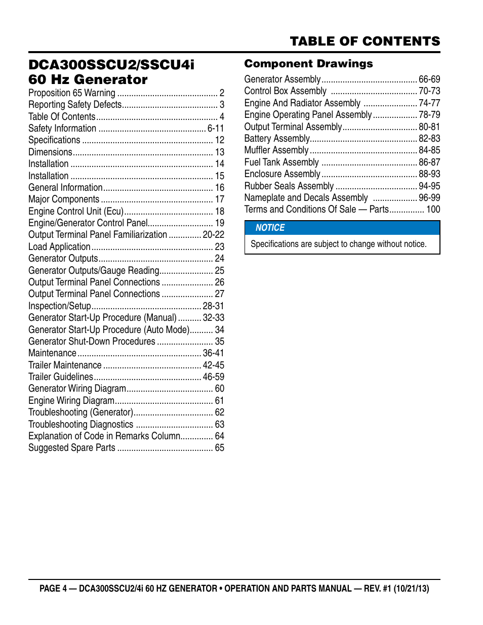 Multiquip DCA300SSCU2_SSCU4i User Manual | Page 4 / 102
