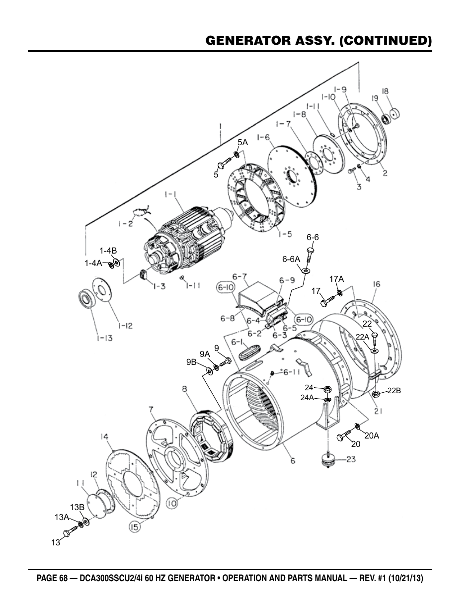 Generator assy. (continued) | Multiquip DCA300SSCU2_SSCU4i User Manual | Page 68 / 102