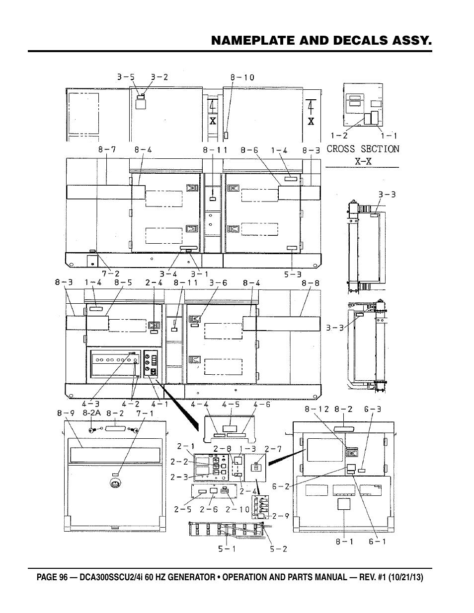 Nameplate and decals assy | Multiquip DCA300SSCU2_SSCU4i User Manual | Page 96 / 102