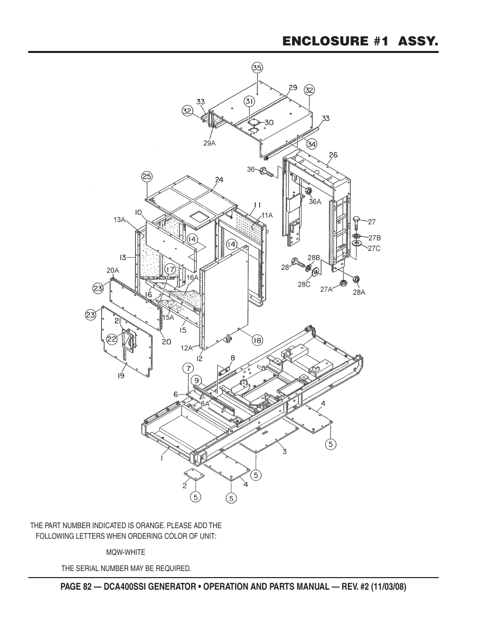 Enclosure #1 assy | Multiquip DCA400SSI User Manual | Page 82 / 98