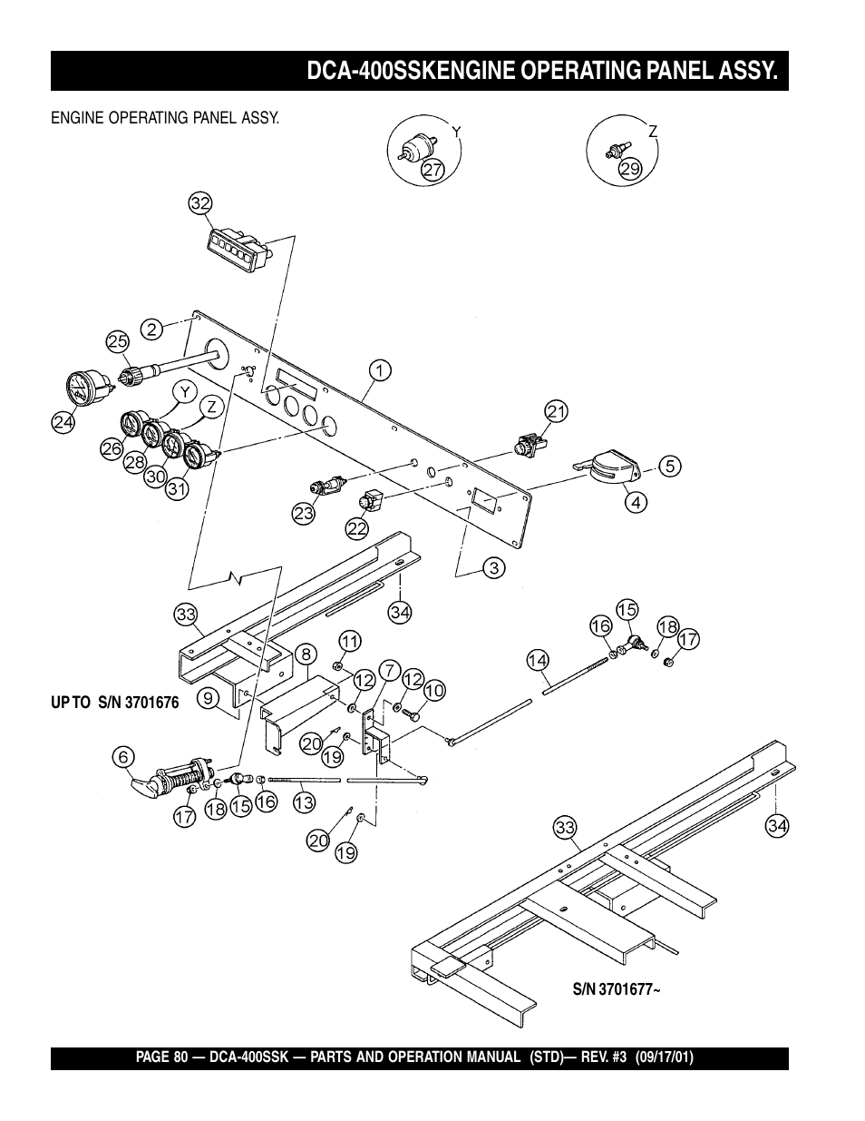 Dca-400sskengine operating panel assy | Multiquip DCA400SSK2 User Manual | Page 80 / 114