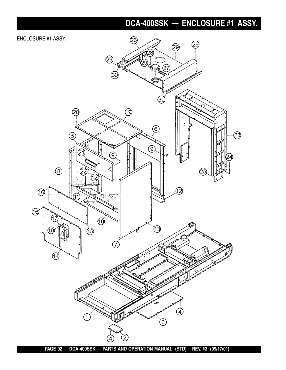 Dca-400ssk — enclosure #1 assy | Multiquip DCA400SSK2 User Manual | Page 92 / 114