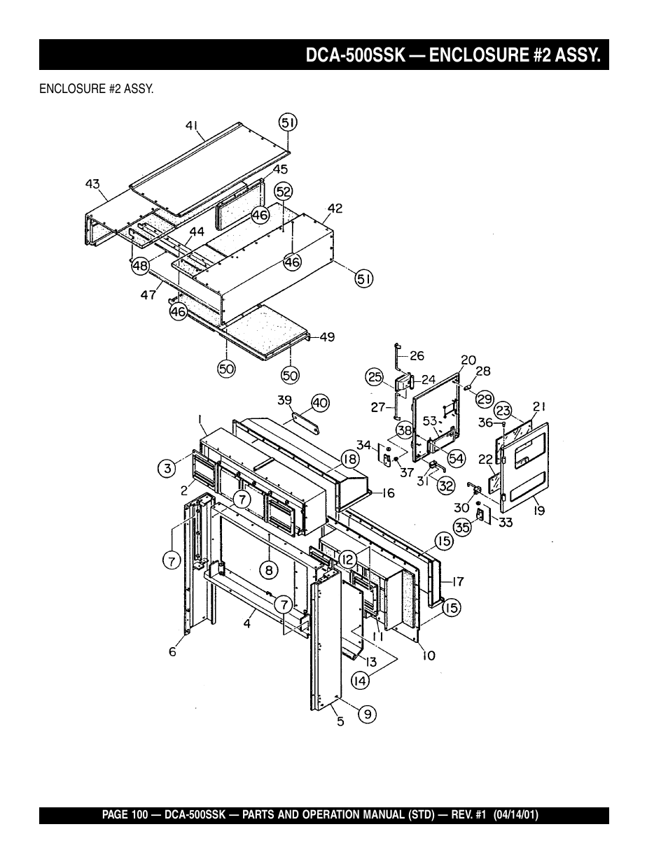 Dca-500ssk — enclosure #2 assy | Multiquip DCA500SSK User Manual | Page 100 / 114
