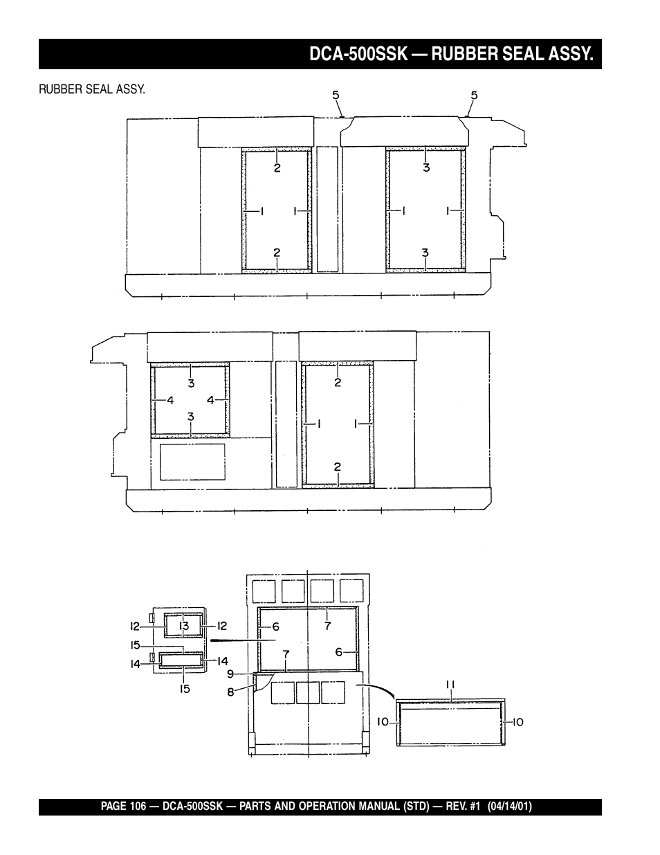 Dca-500ssk — rubber seal assy | Multiquip DCA500SSK User Manual | Page 106 / 114