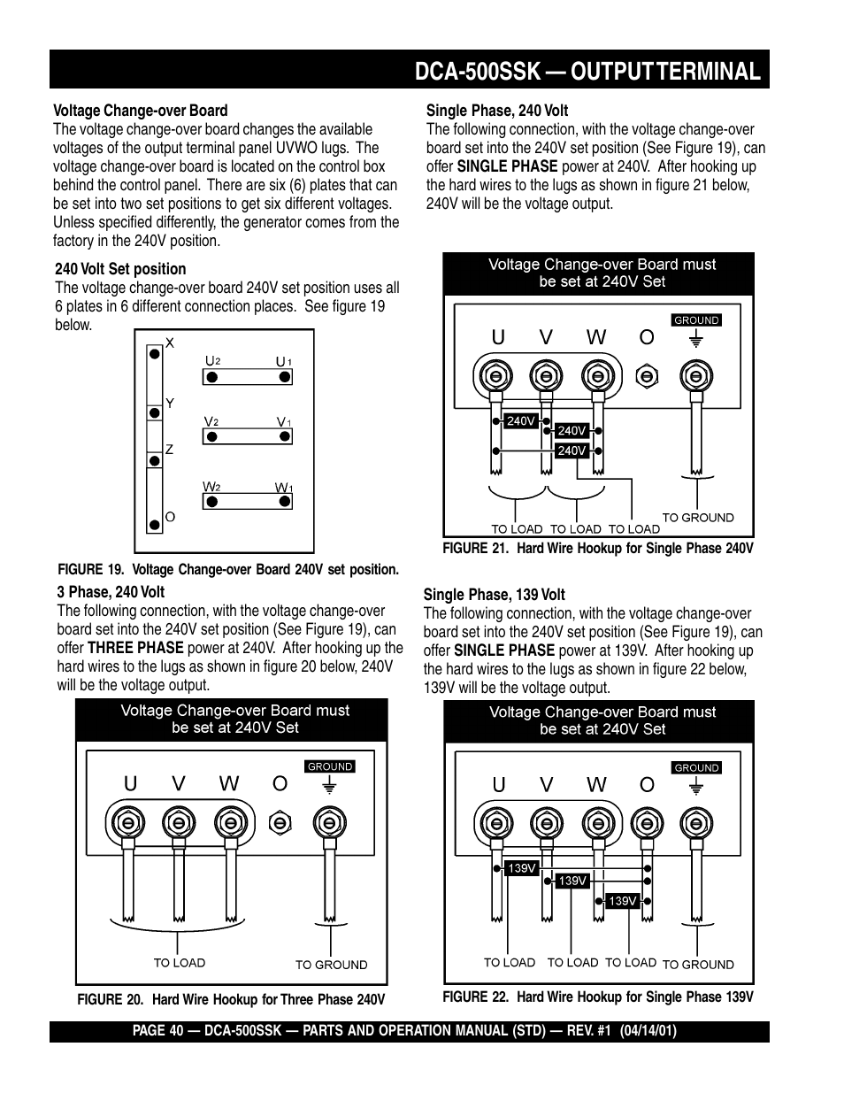 Dca-500ssk — output terminal | Multiquip DCA500SSK User Manual | Page 40 / 114