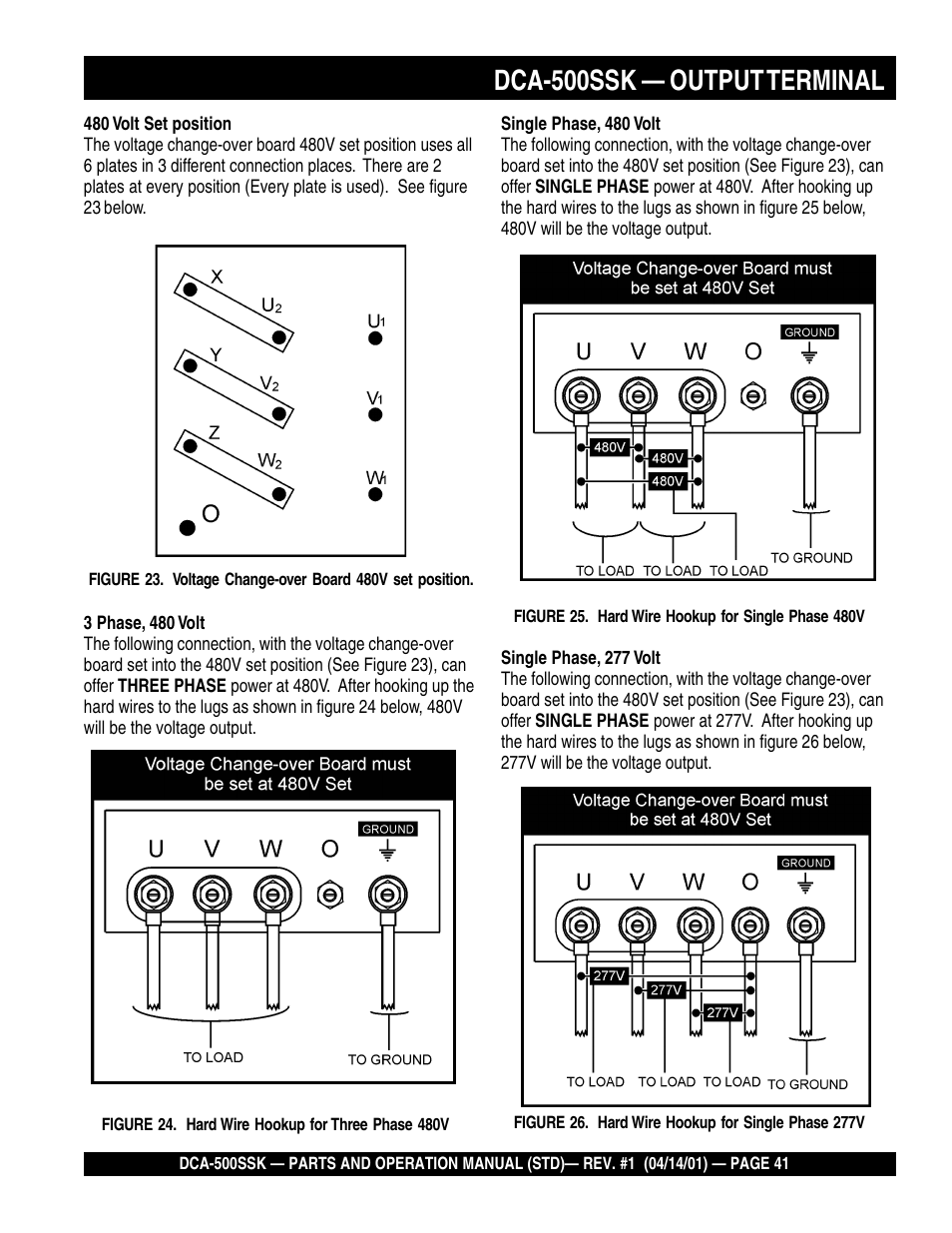 Dca-500ssk — output terminal | Multiquip DCA500SSK User Manual | Page 41 / 114