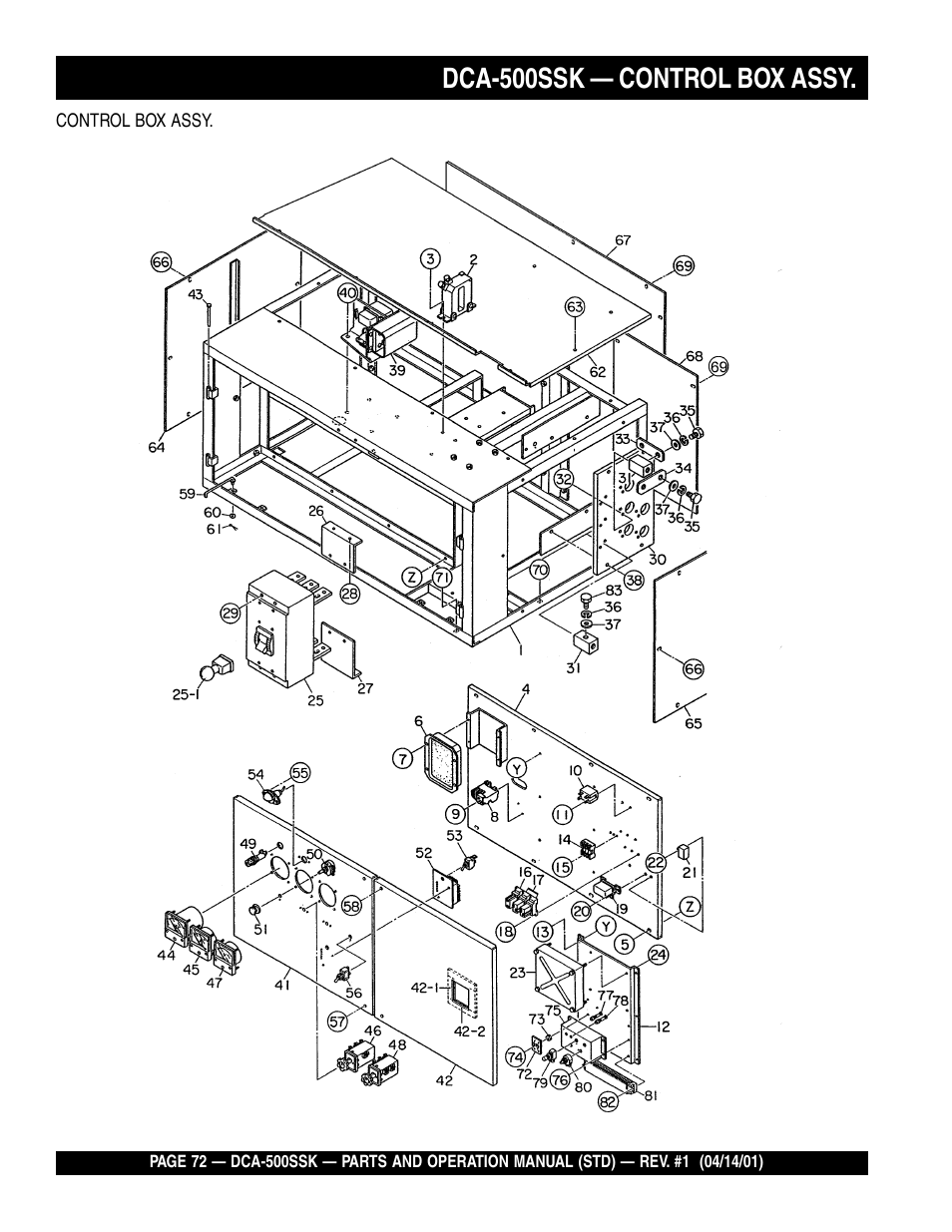 Dca-500ssk — control box assy | Multiquip DCA500SSK User Manual | Page 72 / 114