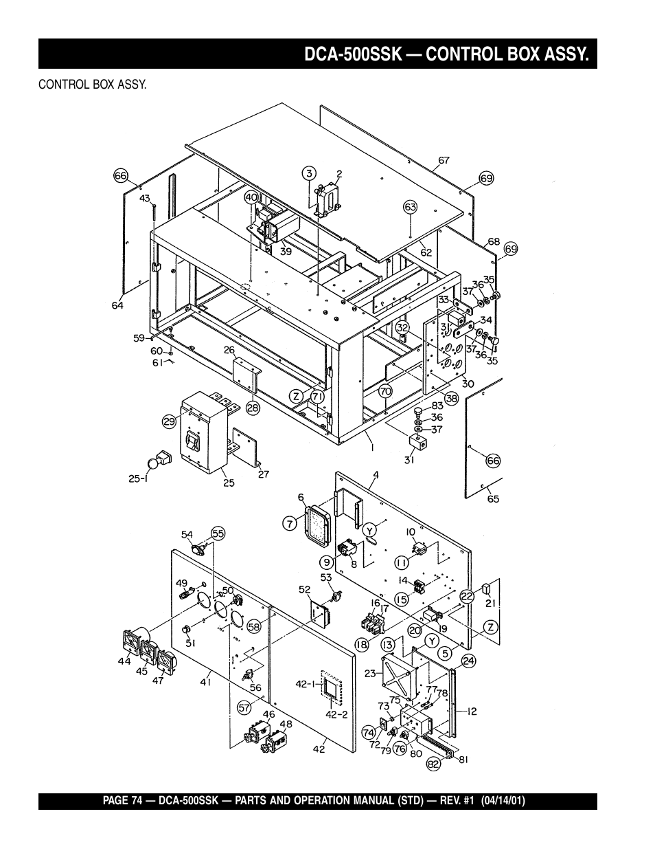 Dca-500ssk — control box assy | Multiquip DCA500SSK User Manual | Page 74 / 114