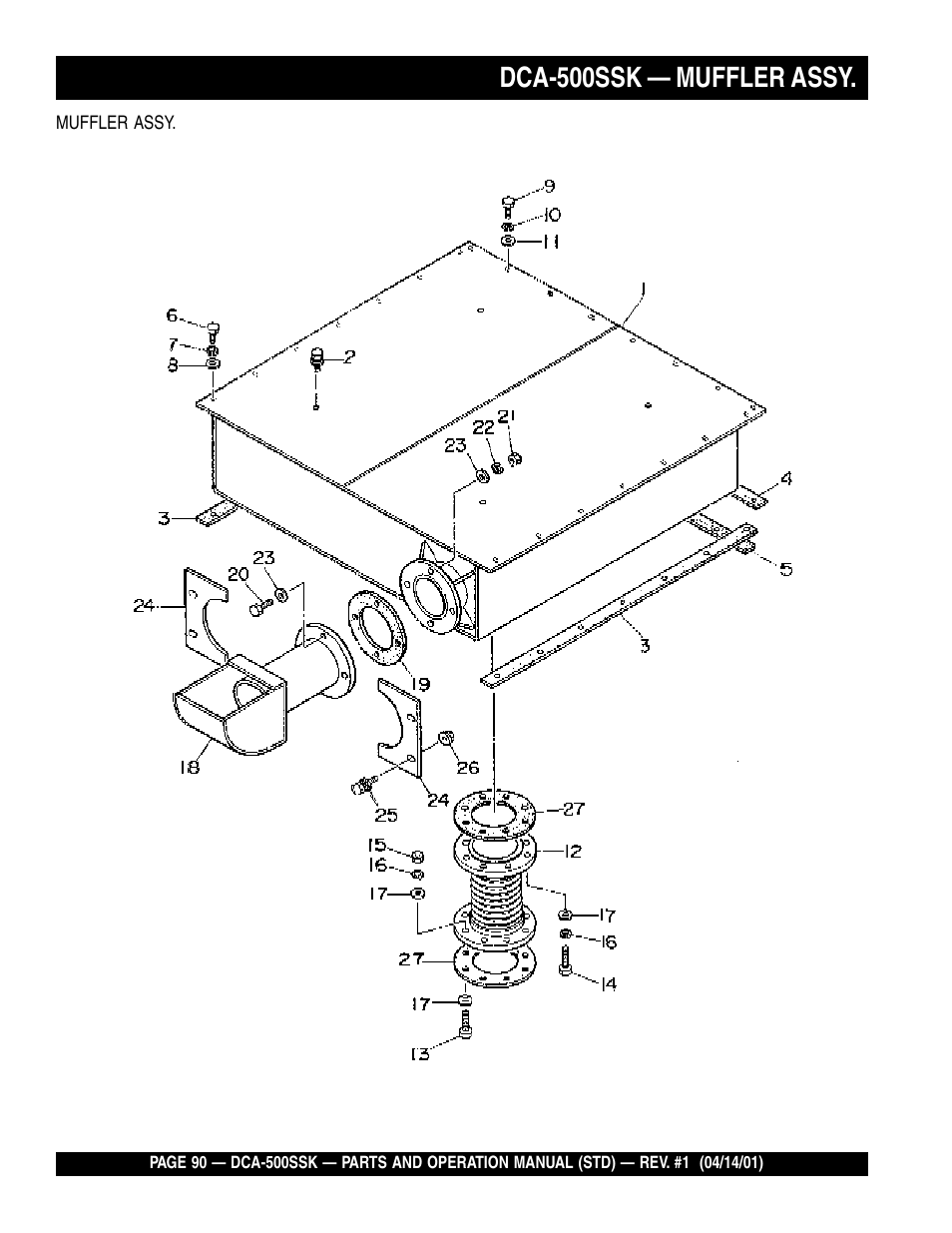 Dca-500ssk — muffler assy | Multiquip DCA500SSK User Manual | Page 90 / 114
