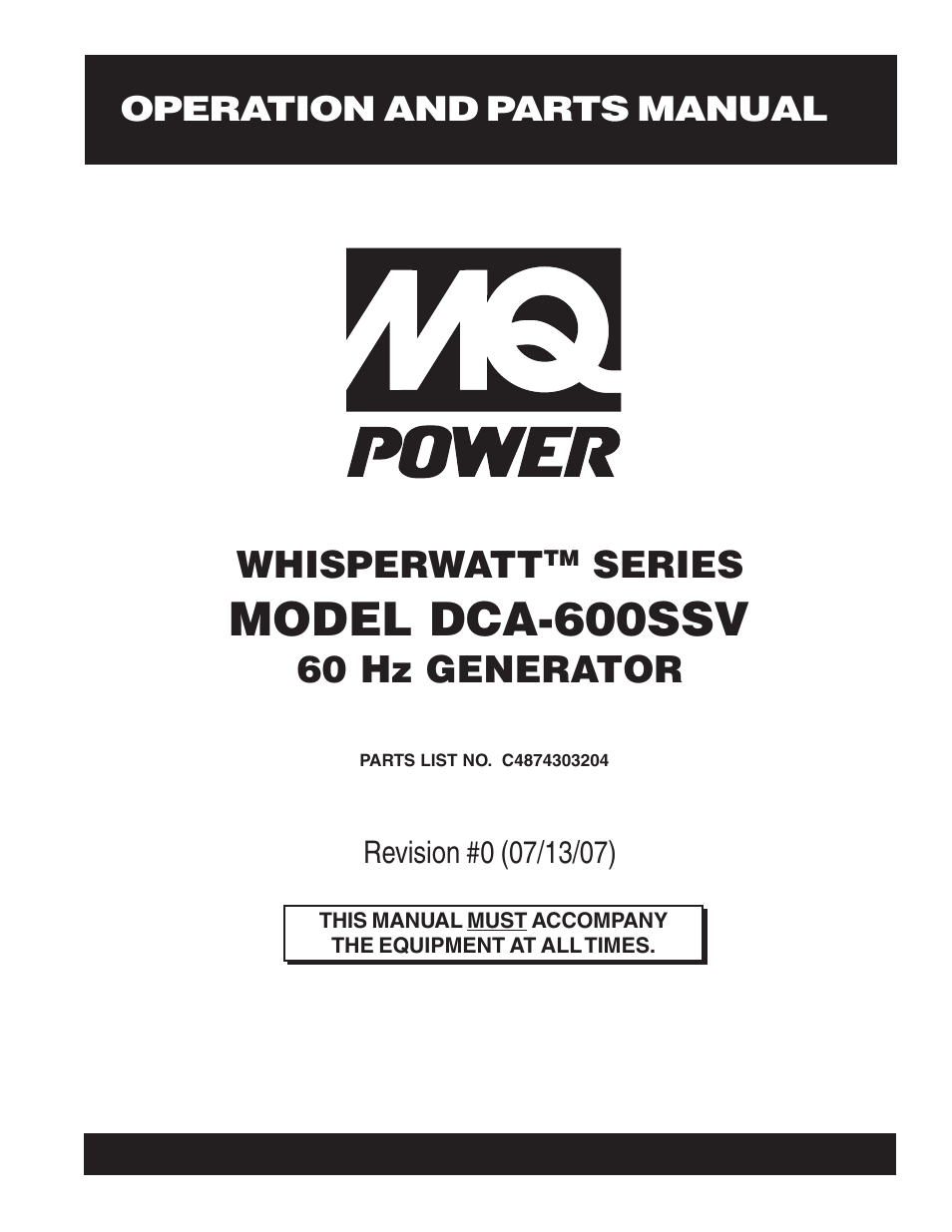 Multiquip DCA600SSV User Manual | 108 pages