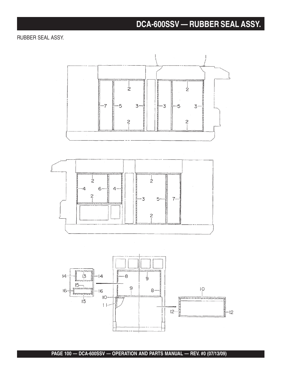 Dca-600ssv — rubber seal assy | Multiquip DCA600SSV User Manual | Page 100 / 108