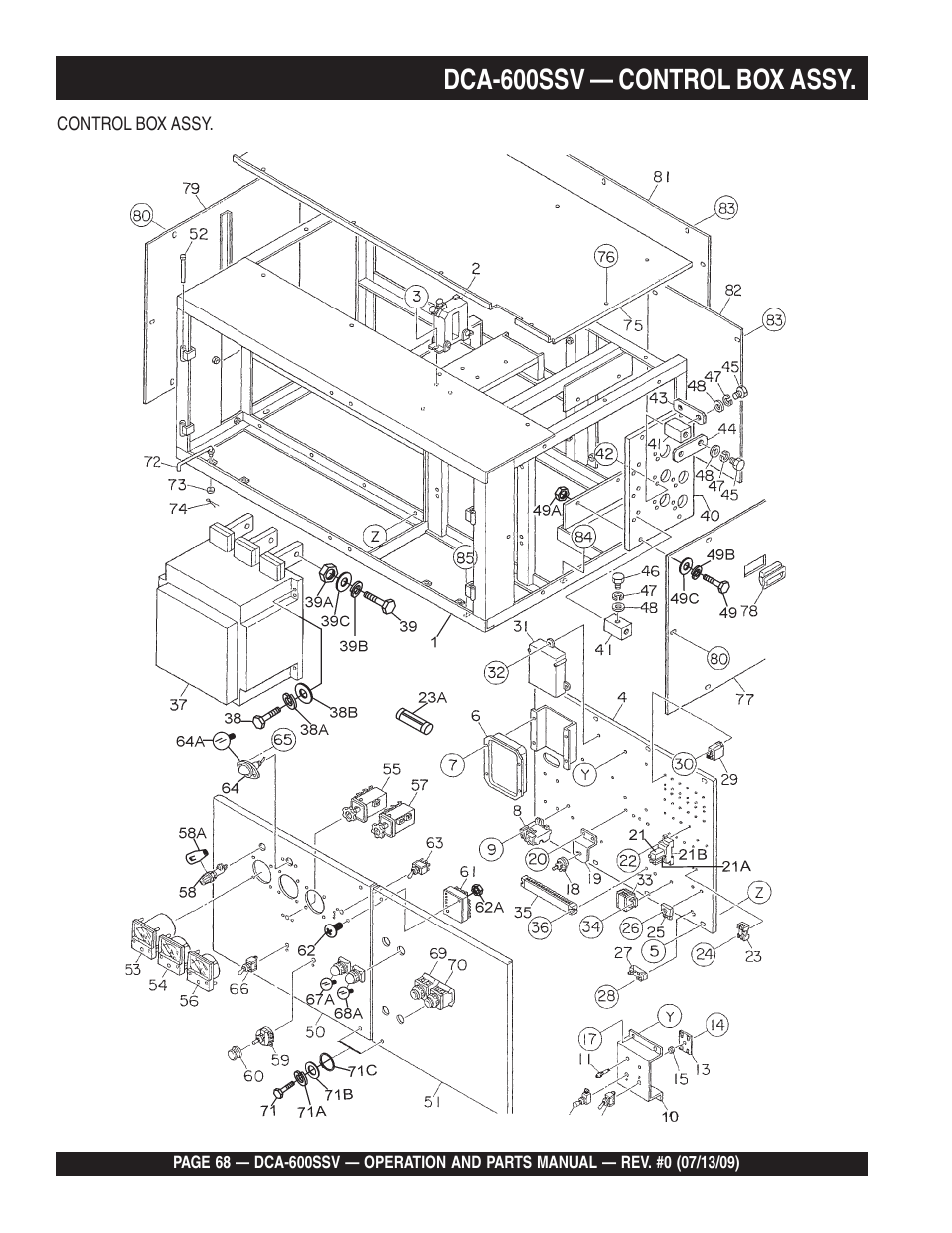 Dca-600ssv — control box assy | Multiquip DCA600SSV User Manual | Page 68 / 108